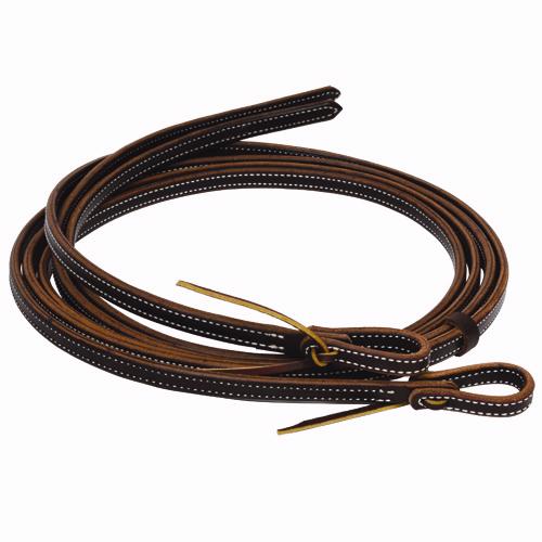 Professional\'s Choice | Al Dunning Reins Leather Doubled Stitch Edged Oiled 5/8" Brown