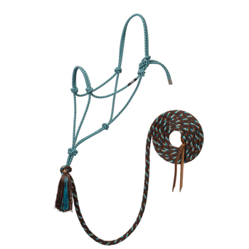 Silvertip No. 95 Rope Halter w/ Lead | Turquoise/Brown/Tan