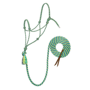 Silvertip No. 95 Rope Halter w/ Lead | Grey/Turquoise/Lime
