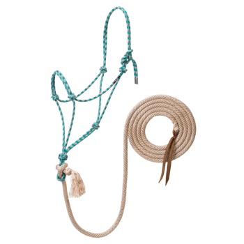 Silvertip No. 95 Rope Halter w/ Lead | Teal/Tan/Silver/White