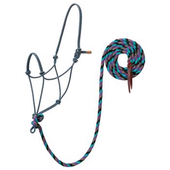 ECOLUXE Rope Halter w/ Lead | Black/Turquoise/Purple/Charcoal