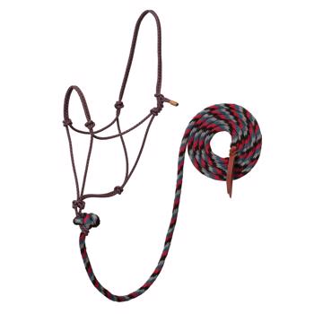 ECOLUXE Rope Halter w/ Lead | Charcoal/Indigo/Dark Red
