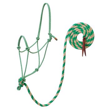 ECOLUXE Rope Halter w/ Lead | Tan/Kelly Green