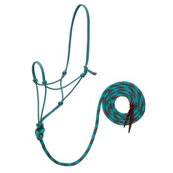 ECOLUXE Rope Halter w/ Lead | Turquoise/Charcoal