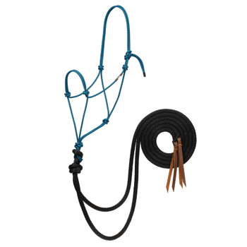 Silvertip Big Sky Loping Rope Halter with 8' Split Reins | Black/Blue