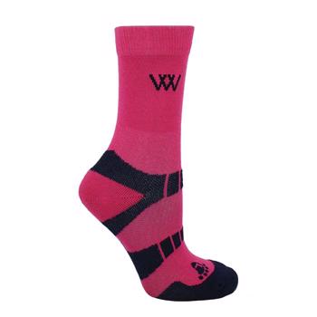 Short Bamboo Waffle Socks | Pink Navy