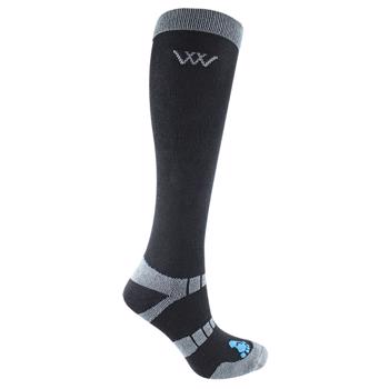 Long Bamboo Waffle Riding Socks | Black